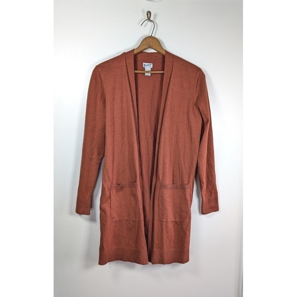 Duluth Trading Co Sweater Cardigan Womens Medium Shiftless Duster Open Front